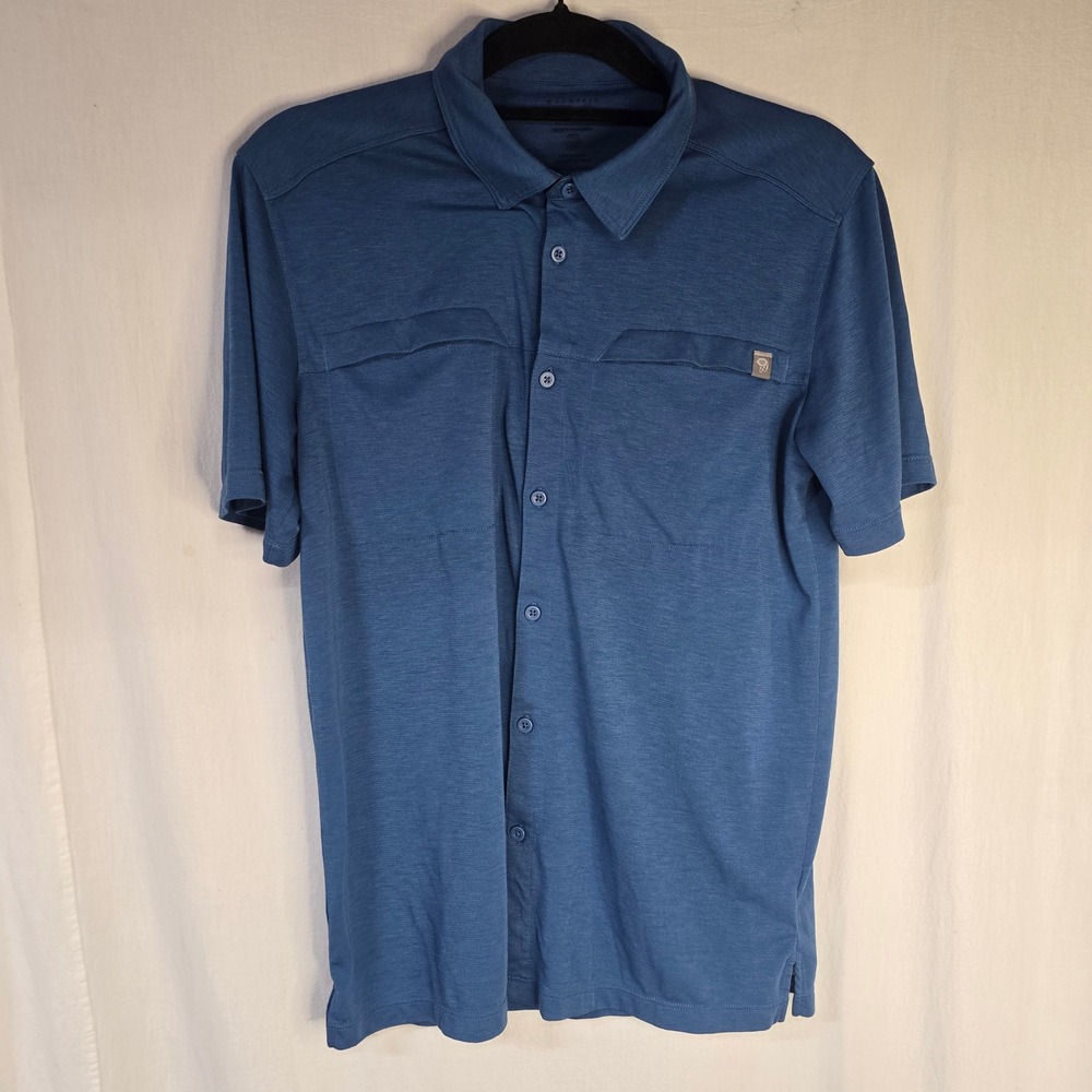Mountain‎ Hardwear Wicked Tech Button Up Mens M Blue Polyester Hiking Gorpcore